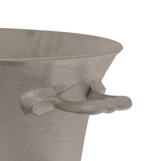 Enfriador de champán antiguo de peltre de gran tamaño