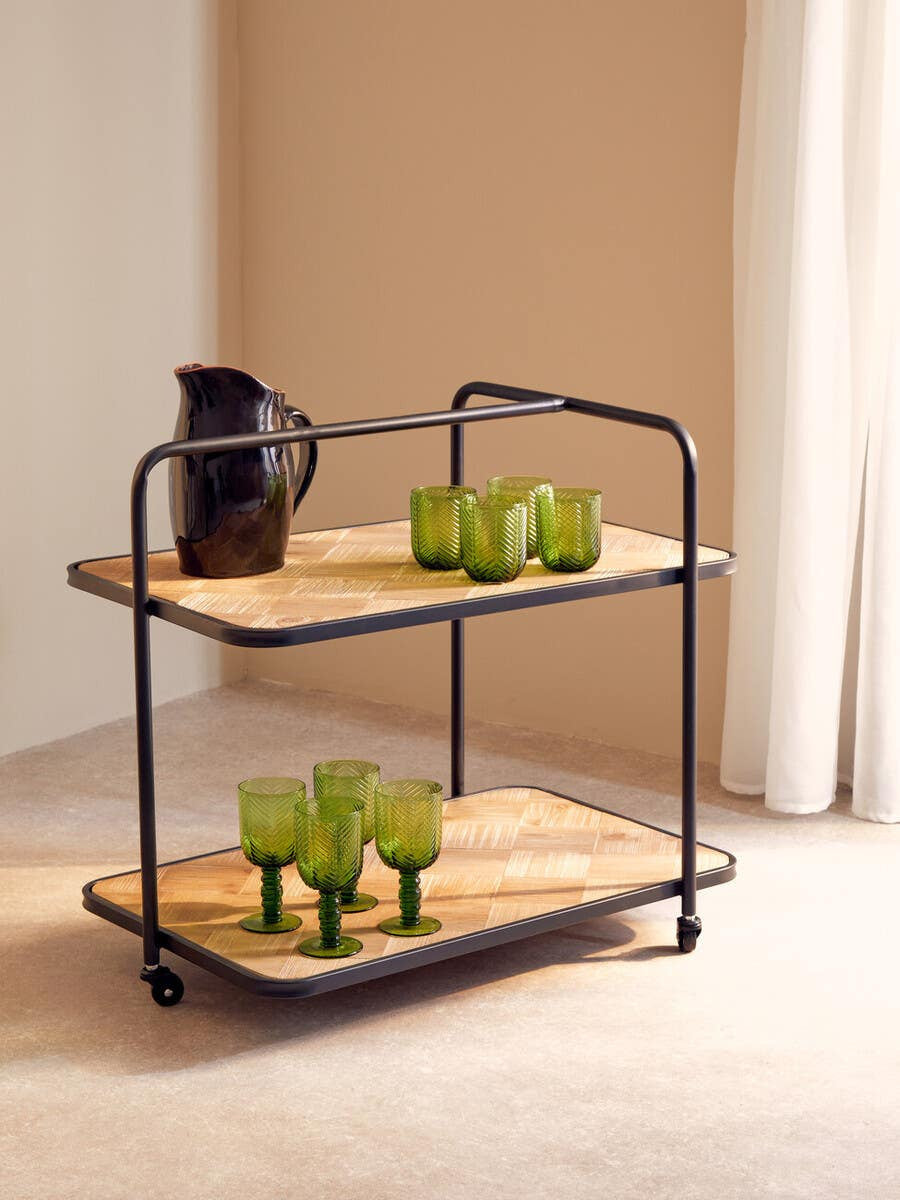 Ashford Parquet Fir Wood Trolley