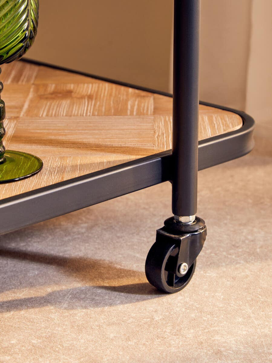 Ashford Parquet Fir Wood Trolley
