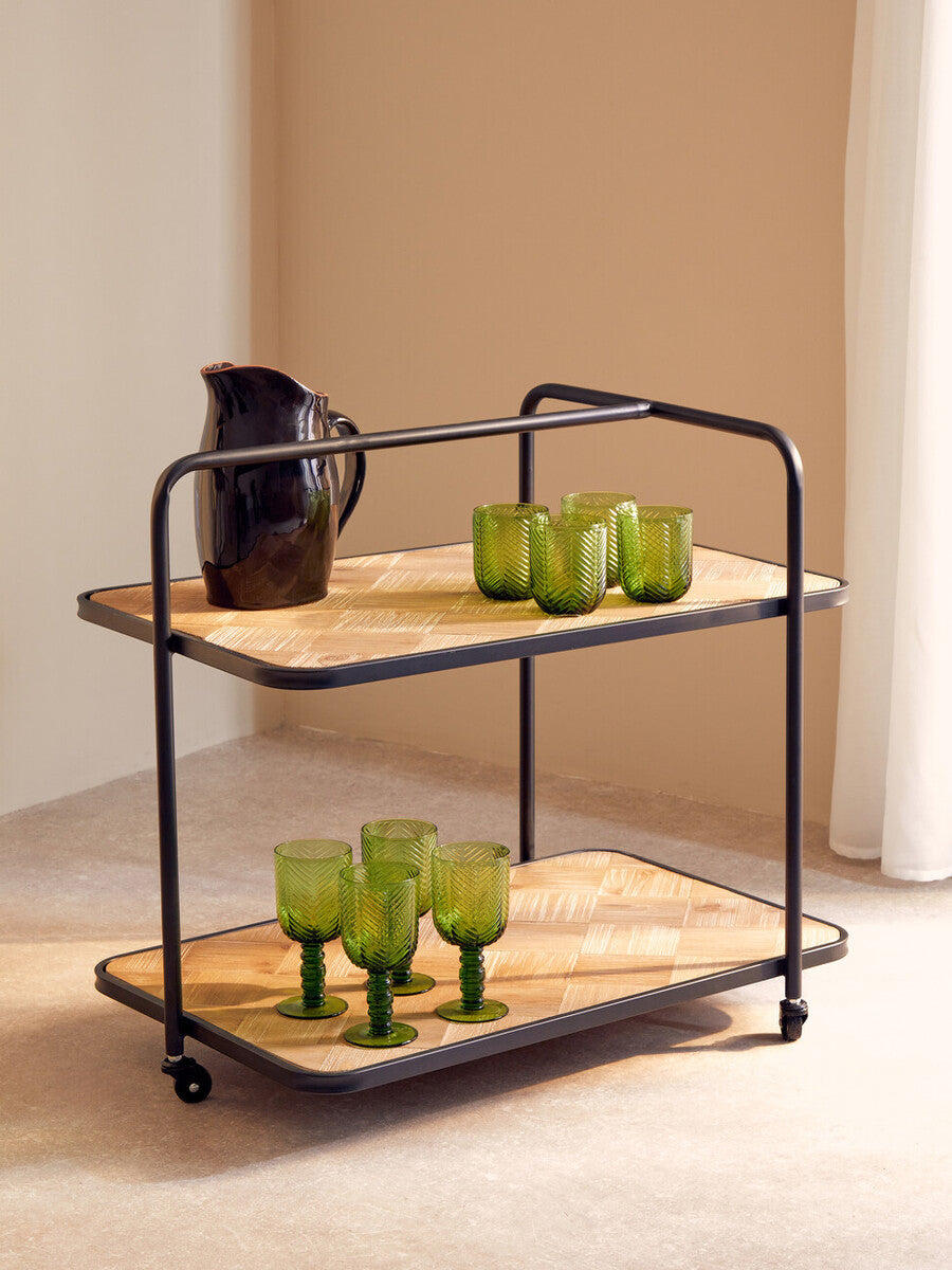 Ashford Parquet Fir Wood Trolley