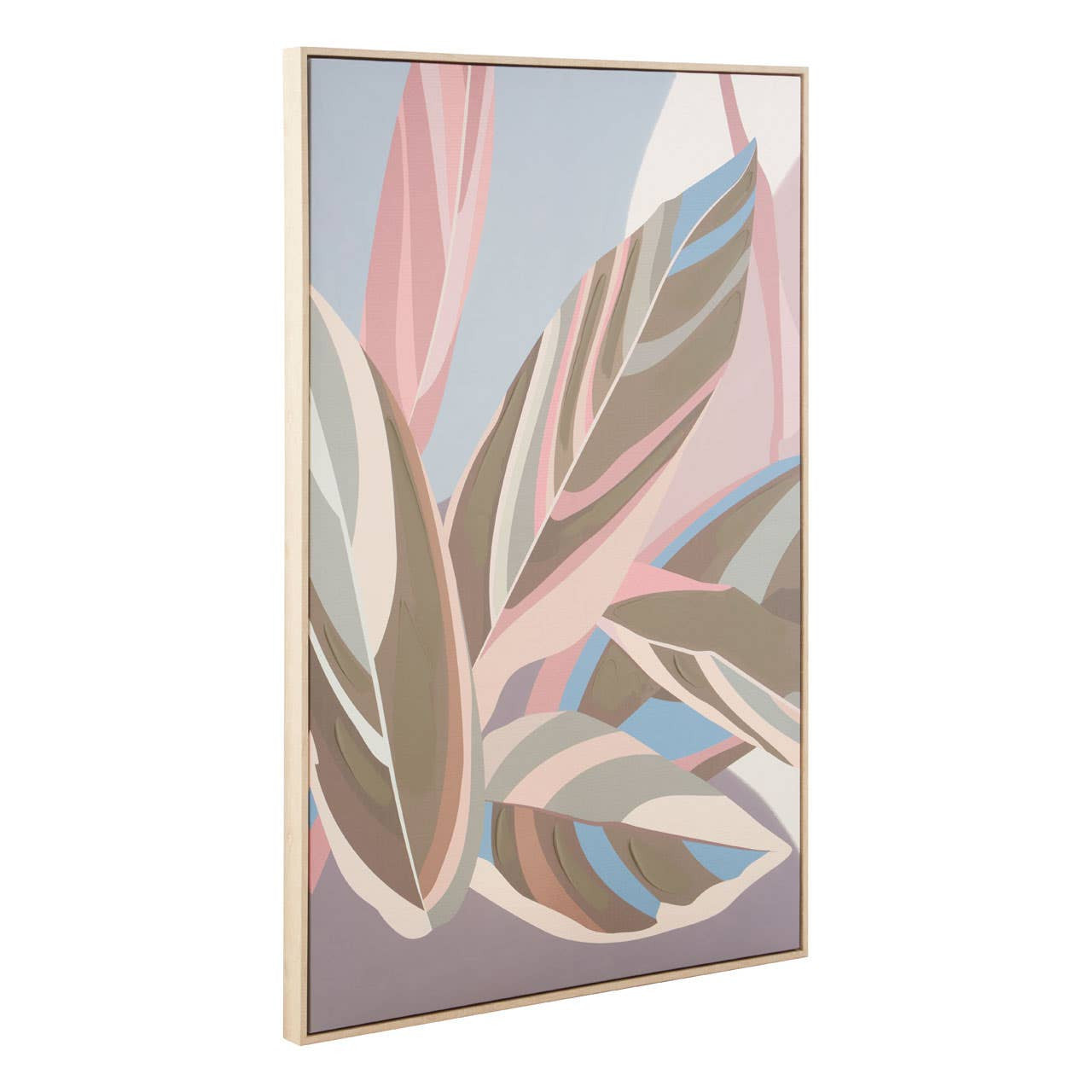 Eden Pastel Leaves Canvas Wall Art