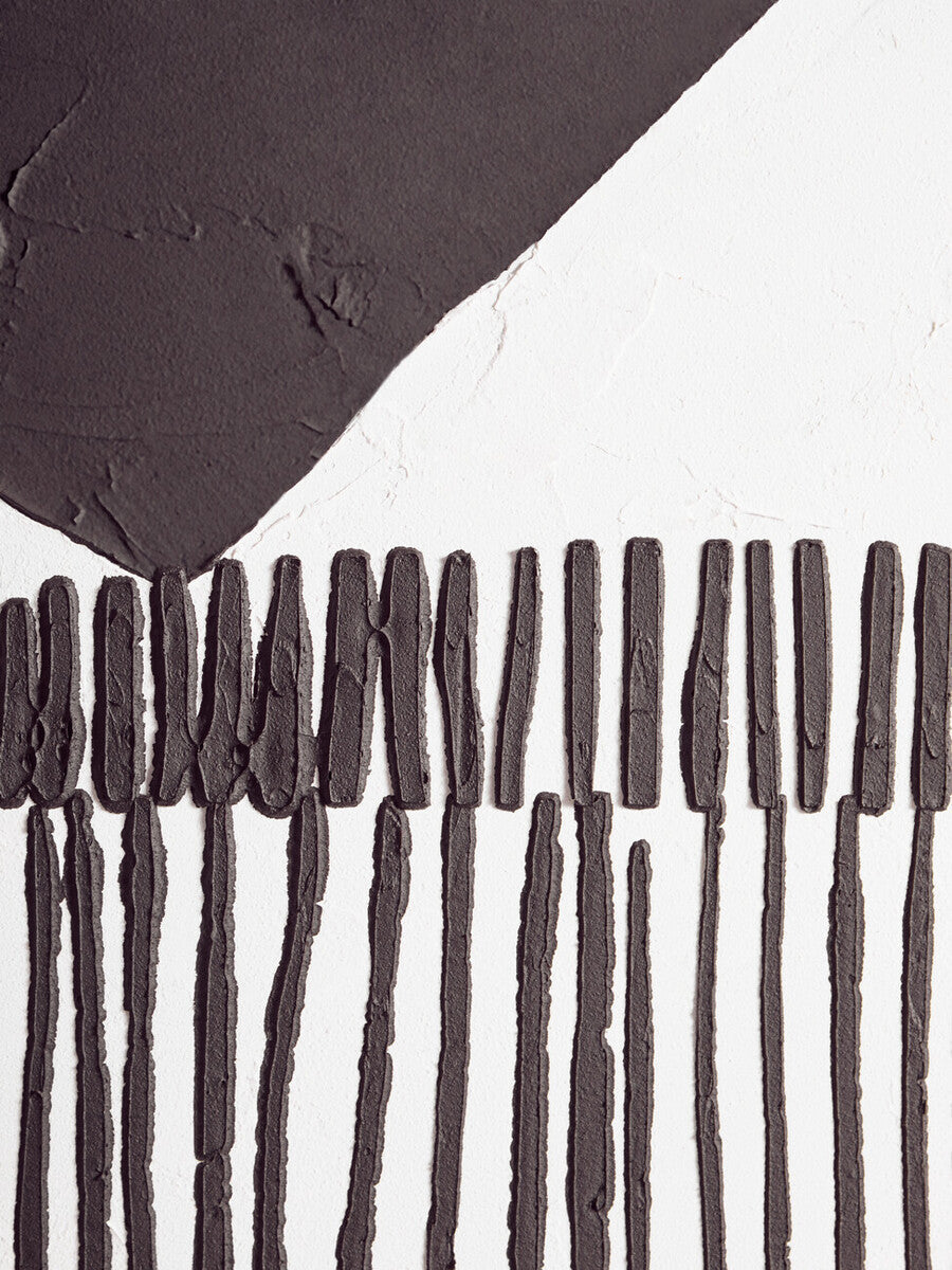 Eden Black and White Abstract Hand Painted Wall Art