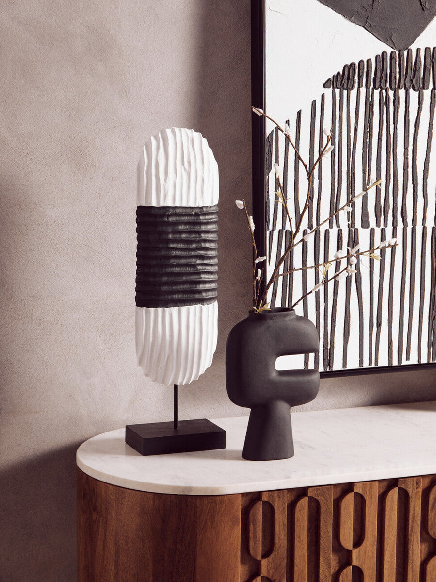 Eden Black and White Abstract Hand Painted Wall Art