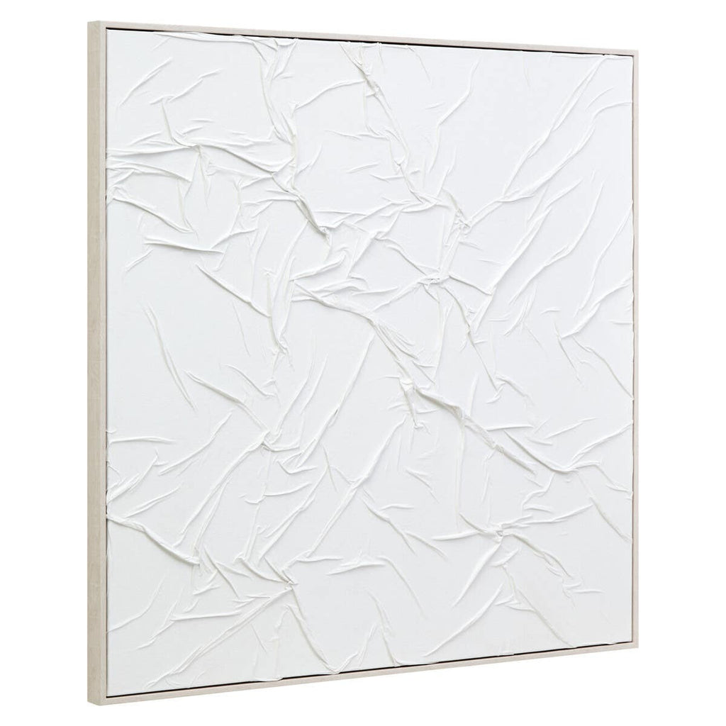 Eden White Hand Painted Sculptural Fabric Wall Art