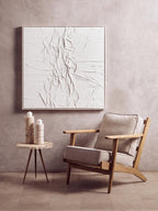 Eden White Hand Painted Sculptural Fabric Wall Art