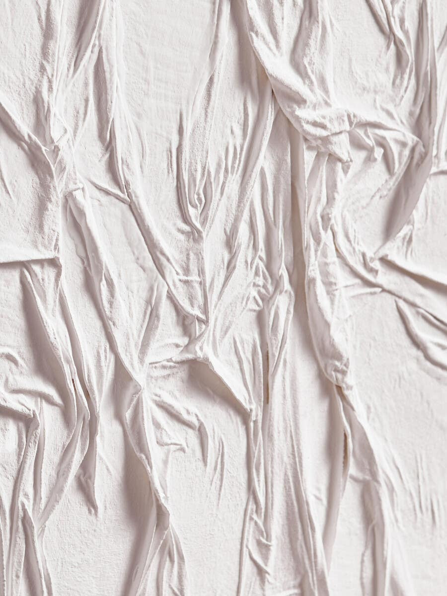 Eden White Hand Painted Sculptural Fabric Wall Art