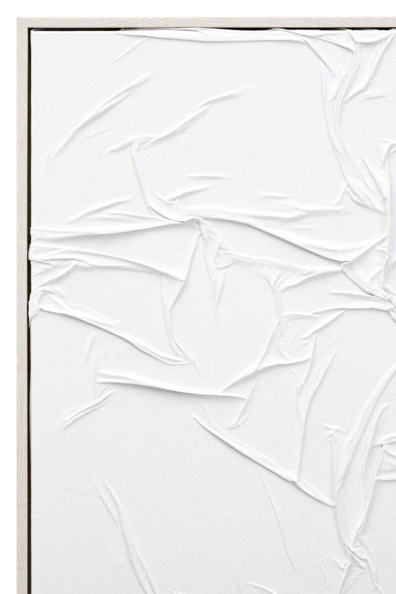 Eden White Hand Painted Sculptural Fabric Wall Art