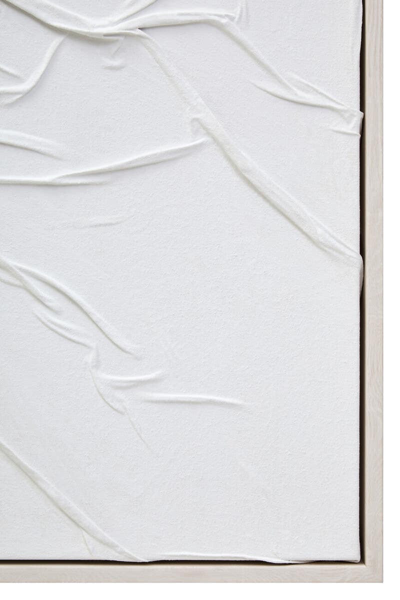 Eden White Hand Painted Sculptural Fabric Wall Art