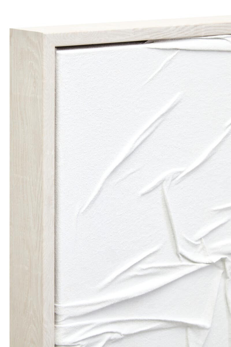 Eden White Hand Painted Sculptural Fabric Wall Art