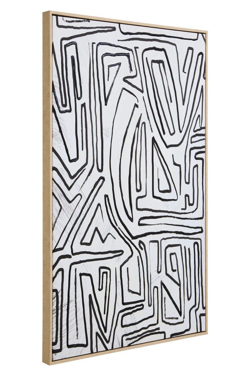 Eden Abstract Black and Cream Textured Wall Art