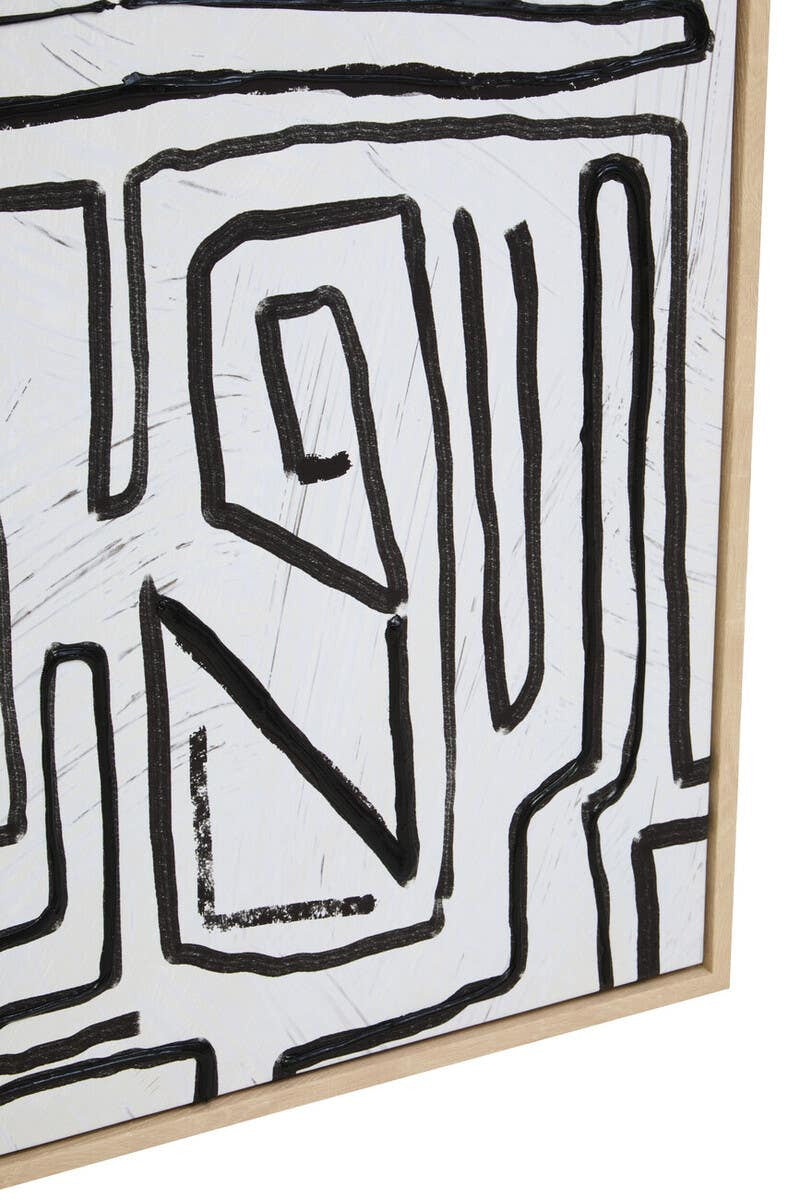 Eden Abstract Black and Cream Textured Wall Art