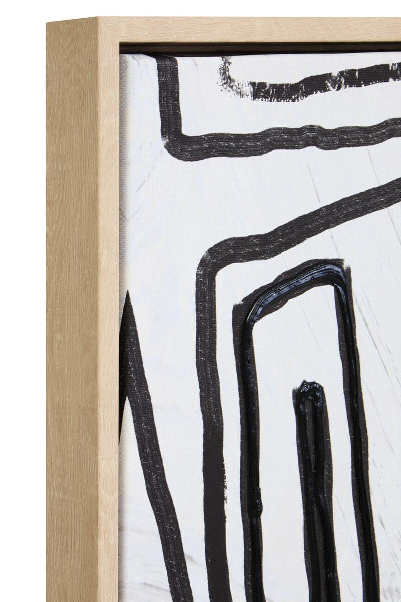 Eden Abstract Black and Cream Textured Wall Art