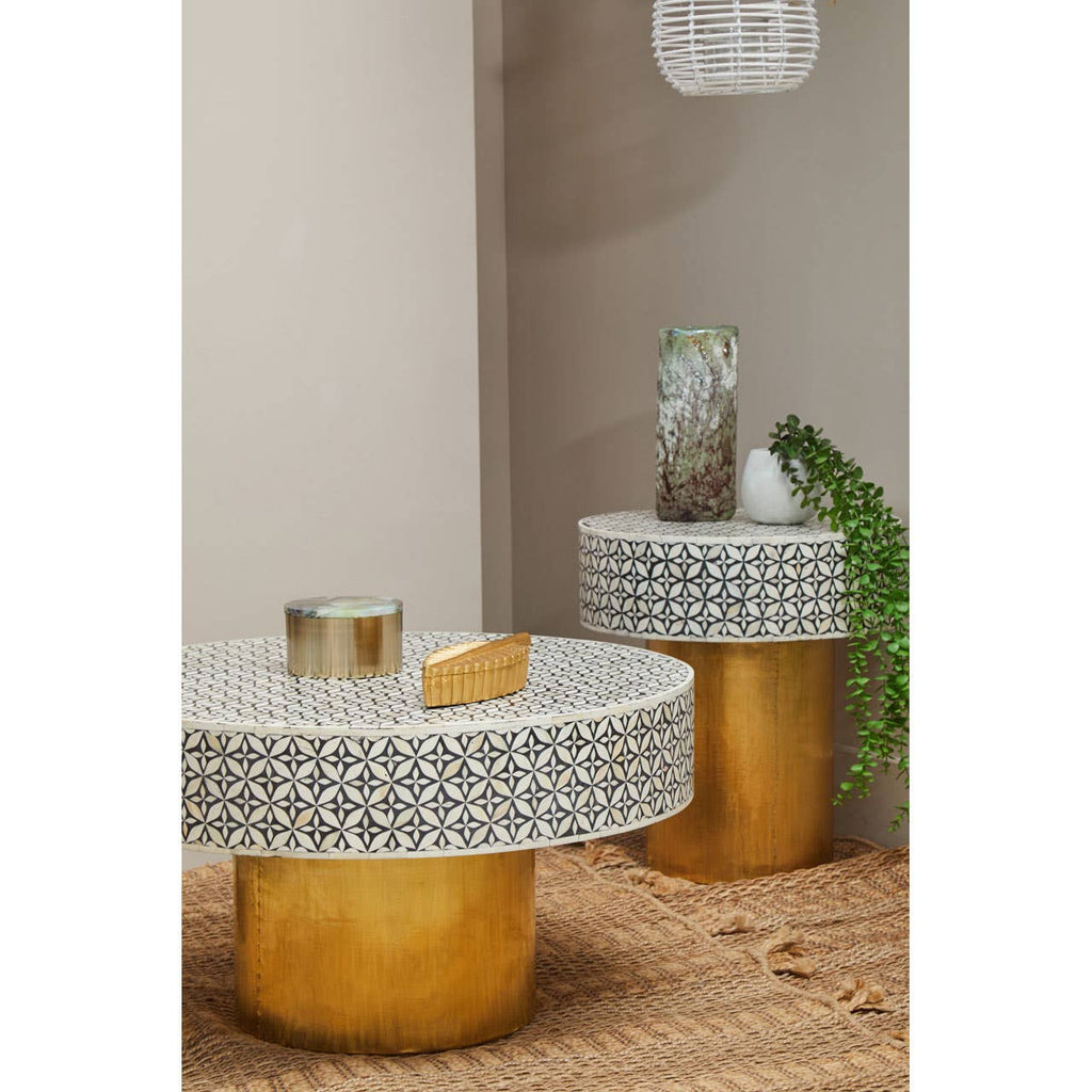 Nova Round Coffee Table With Gold Base