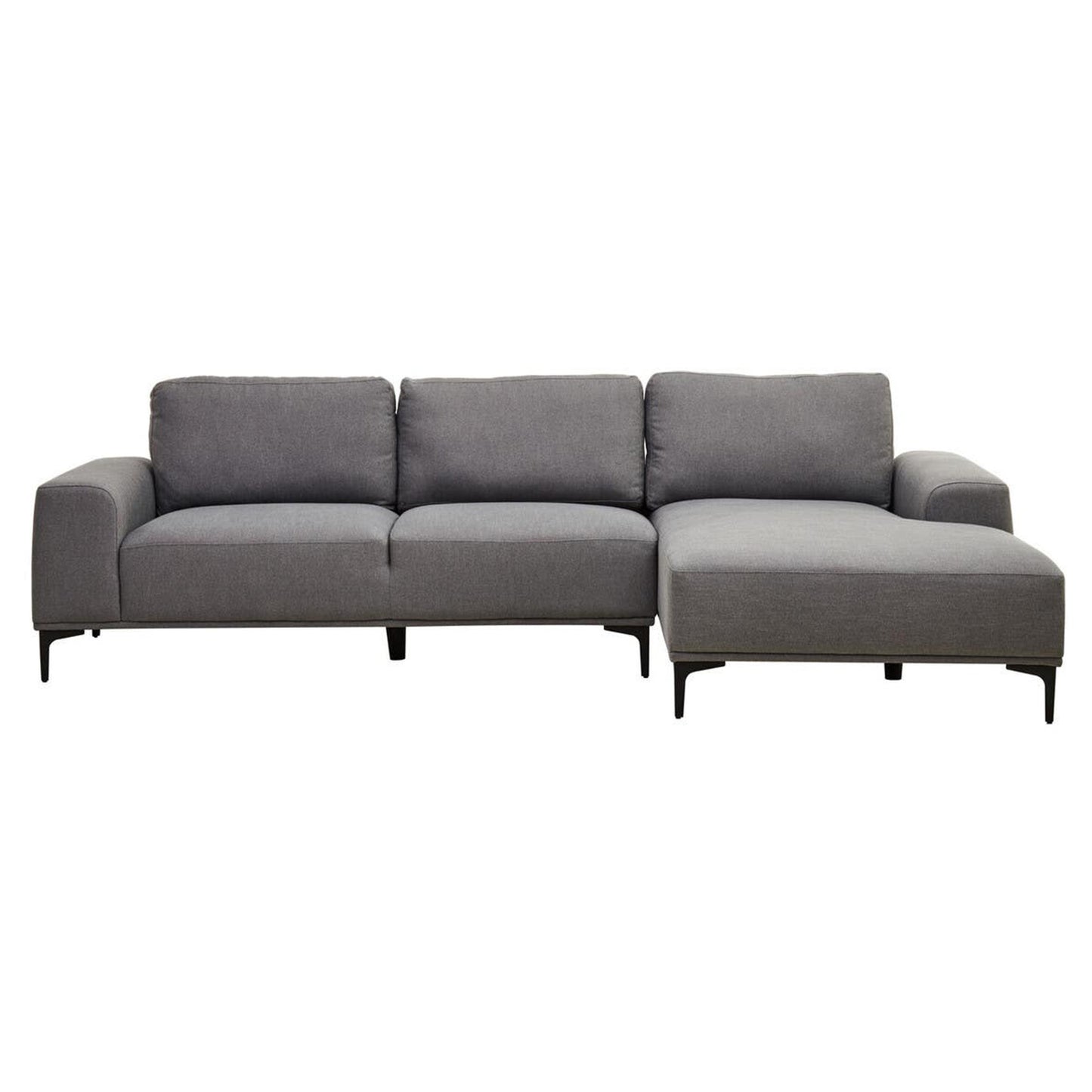 Horizon 3 Seat Charcoal Fabric Left Chaise Sofa